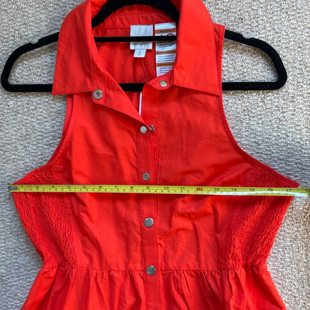 NWT Anthropologie Maeve Adaptive Red Sleeveless Shirt Dress Sz S - Picture 6 of 6